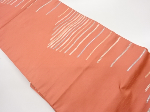 横線模様織出し名古屋帯